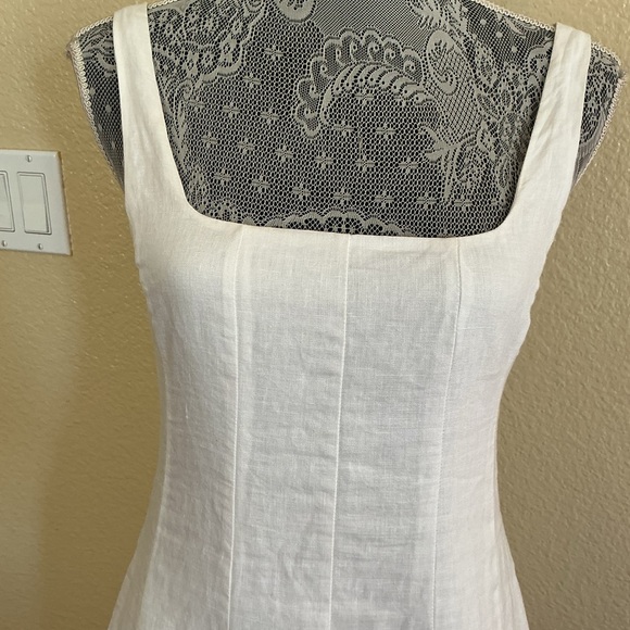 DISSH Milahn White Midi Linen Dress Size US 4 - Picture 4 of 14